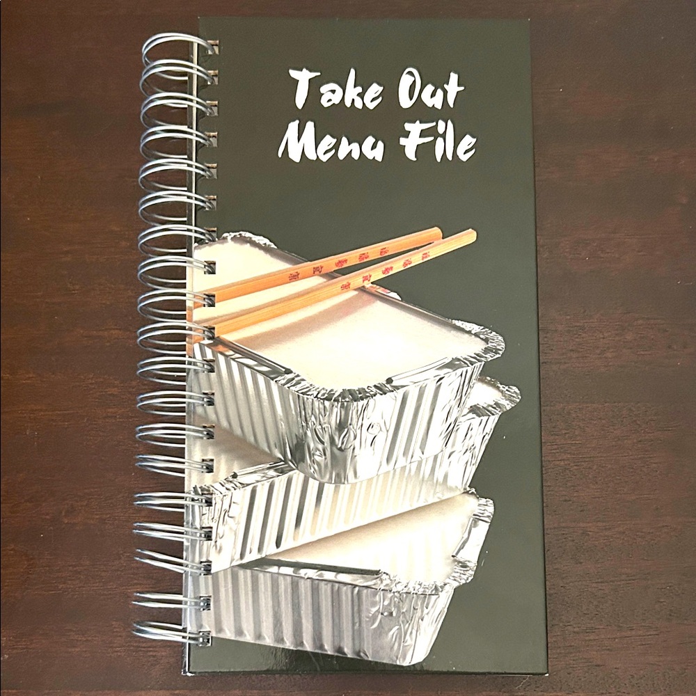 📒 Take Out Menu File Notebook Hardcover Spiral Bound NWT